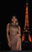 Capucine Gold Sequin Split Skirt & Top Set