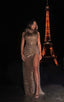 Capucine Gold Sequin Split Skirt & Top Set