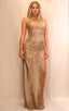 Capucine Gold Sequin Split Skirt & Top Set