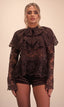 Cape Shirt With Bow / Chocolate
