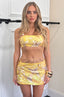 Yellow Shimmer Two-Piece Set