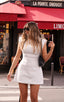 Eloise Structured Shoulder Dress /White