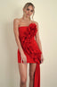 Anais Ruffle Dress / Red