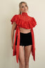 Clarissa Lace cape top / Red