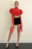 Clarissa Lace cape top / Red