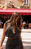 Stripe Bias Skirt & High Neck Top
