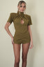 Twist Bodysuit / Olive