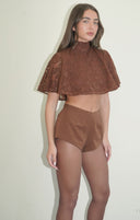 Estelle Lace Cape/ Chocolate