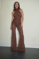 Backless Lace Bodysuit/ Chocolate