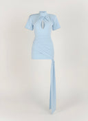 Baby Blue Twist Bodysuit & Skirt Set