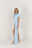 Baby Blue Twist Bodysuit & Skirt Set
