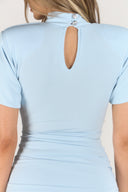 Baby Blue Twist Bodysuit & Skirt Set