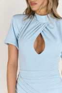 Baby Blue Twist Bodysuit & Skirt Set