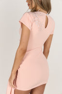 Maya Cut Out Dress With Drape / Peach