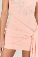 Maya Cut Out Dress With Drape / Peach