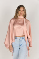 Satin Cape Top / Peach