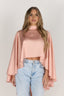 Satin Cape Top / Peach