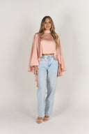 Satin Cape Top / Peach
