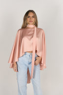 Satin Cape Top / Peach