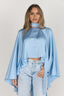 Satin Cape Top / Baby Blue