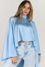 Satin Cape Top / Baby Blue