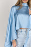 Satin Cape Top / Baby Blue