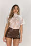 Jett Leather PU Buckle Shorts / Brown