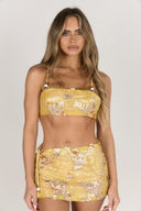 Yellow Shimmer Two-Piece Set
