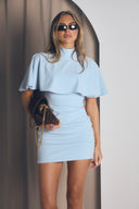 Nova Cape Dress / Baby blue