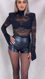 Leather Look  Knicker Shorts /Black