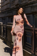 Selena Long Floral Print Dress