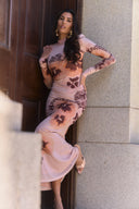 Selena Long Floral Print Dress