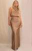 Esme Cowl Top & Bias Skirt Set /Dusky Gold