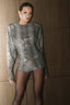 Tiffany Snake Print Sequin Structured Top