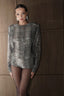 Tiffany Snake Print Sequin Structured Top